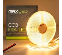Maxled, Light is Led! Striscia LED COB 10M/32,80FT Bianco Caldo 2700K 320 LED/M 24V Autoadesiva CRI90+ Nastro Flessibile DIY Striscia Luminosa per Interni Cucina Decorazione
