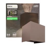 Maxled, Light is Led! Wandleuchten Innen/Außen 10 W alluminio Wandlampe Auf Und Ab Einstellbarer Lichtstrahl 800lm 4000K Neutralweiß Led Außenwandleuchte IP65 Wasserdichte für Treppen Flur Garten