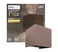 Maxled, Light is Led! Wandleuchten Innen/Außen 10W alluminio Wandlampe Auf Und Ab Einstellbarer Lichtstrahl 800lm 3000K Warmweiß Led Außenwandleuchte IP65 Wasserdichte für Treppen Flur Garten
