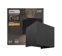 Maxled, Light is Led! Wandleuchten Innen/Außen 10W alluminio Wandlampe Auf Und Ab Einstellbarer Lichtstrahl 800lm 3000K Warmweiß Led Außenwandleuchte IP65 Wasserdichte für Treppen Flur Garten