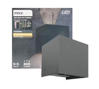 Maxled, Light is Led! Wandleuchten Innen/Außen 10W alluminio Wandlampe Auf Und Ab Einstellbarer Lichtstrahl 800lm 3000K Warmweiß Led Außenwandleuchte IP65 Wasserdichte für Treppen Flur Garten