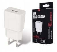 Maxlife Caricatore USB A MXTC-01 2.1A bianco - Alimentatore compatto e sicuro USB A per smartphone - Spina di ricarica rapida USB - Caricabatterie per cellulare - Ricarica rapida USB - Robusto e