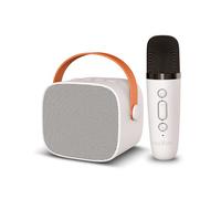 MaxLife MXKS-100 - Altoparlante portatile Bluetooth con microfono wireless per bambini, adulti, karaoke, giocattolo elettronico, regalo di compleanno, colore: Bianco