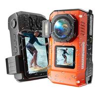 MaxMango D50 33FT Macchina Fotografica Subacquea Impermeabile, 8K 70MP Fotocamera Digitale con 16 GB di Scheda, Doppio Schermo 2.8'' per Selfie, 18x Zoom, Resistente a Polvere e Urti per Snorkeling