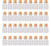 MaxMau 36 pezzi piccole bottiglie di vetro con tappi di sughero e viti ad occhiello 3 ml graziosi piccoli barattoli tappi di sughero fiale per pr
