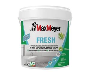 MAXMEYER - FRESH IDROPITTURA MURALE BIANCA PER INTERNI PRIVA DI FORMALDEIDE PRONTA ALL'USO 4 LT.