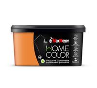 MAXMEYER Home Color Idropittura colorata per interni, Pittura Murale Superlavabile e Igienizzante, Finitura Opaca, Colore Scorza Arancio 2,5 Litri