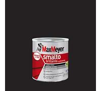 MAXMEYER Smalto a solvente per ferro e legno brillante NERO R9005 0,750 L