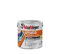 MAXMEYER Smalto a solvente per ferro e legno satinato BIANCO R9010 2 L
