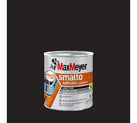 MAXMEYER Smalto a solvente per ferro e legno satinato NERO R9005 0,750 L
