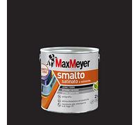 MAXMEYER Smalto a solvente per ferro e legno satinato NERO R9005 2 L