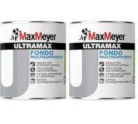 MAXMEYER ULTRAMAX Fondo Multisupporto, Protezione Anticorrosiva, Ottima Copertura Senza Formaldeide, Grigio, 0,75 Litri (Confezione da 2)