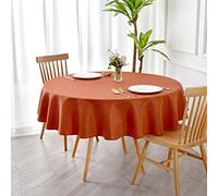 maxmill Tovaglia rotonda in jacquard con design a spirale, impermeabile, antirughe, pesante, morbida, per autunno, vendemmia, cena del Ringraziamento, tovaglia circolare da pranzo, 178 cm, color