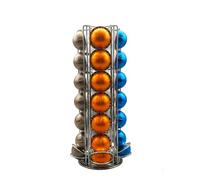 MaxMiuly Supporto per capsule di caffè Nespresso Vertuo Vertuoline, supporto rotante per capsule di caffè Vertuo, scaffale portaoggetti (argento, 35 cialde)
