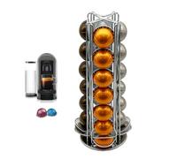 MaxMiuly Vertuoline, supporto per capsule di caffè Nespresso Vertuo, supporto rotante per capsule di caffè (argento, 28 cialde