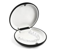 Maxmoc Scatola per parentesi graffe,Scatola per denti,Scatola per protesi rotonda,Scatola per binari portatili, Nero , Nero