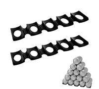 Maxmoc Set di 2 portabottiglie per frigorifero, in silicone, antiscivolo, impilabile, può contenere 15 bottiglie, per cucina pantry cabinet porta birra (nero)