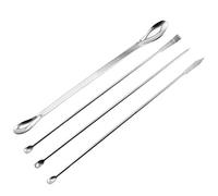 Maxmoral 1 set di micro spatole in acciaio inox per campionamento da laboratorio, cucchiaio per reagenti, forniture da laboratorio (confezione da 4)
