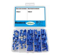 Maxmoral 100PCS Blu Tipo proiettile Maschio Femmina Accoppiamento Connettore 16-14AWG Quick Connect Terminale Accoppiamento per Marine/Automotive Riparazione Elettrica