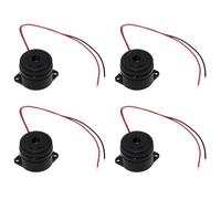 Maxmoral 4PCS Nero Attivo Elettronico Buzzer Allarme Sounders Continuo 90dB Mini Elettronico Beeping Speaker DC 12V per Modifiche Auto