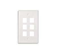 Maxmoral 5-Pack 6-Port Piastra a muro Keystone Jack con vite - Bianco