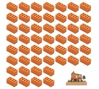 MAXMURYS Set di 50 Mini Mattoni in Plastica Rossa per Modellismo, 2x1x1 cm, Materiale per Progetti di Architettura, Modelli Professionali per Adulti, Ideale per Ricerca e Progettazione Strutturale