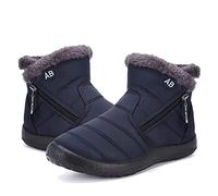 Maxome Stivali Donna Invernali Stivaletti da Neve Caldo Peluche con Cerniera Laterale Passeggio Boots Antiscivolo Leggero Caviglia Piatto Stivaletti