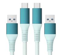 Maxonar 2 pezzi Cavo di ricarica rapida USB C 10Gbit/s dati USB A Cavo per auto Android QC3.0 Cavo di trasferimento dati caricatore rapido 3.1A per Samsung Note20 Galaxy S23 Z Flip5 Pixel 8 1M verde