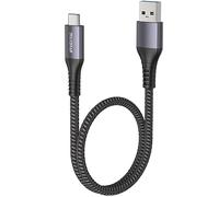 Maxonar Cavo USB C corto, 50cm/0,5m 10Gbps USB3.2 Gen2 cavo dati tipo C Android Auto QC3.0 3.1A USB A a C per Samsung Note20 Galaxy S23/S22/S21 Galaxy Z Flip 5 Pixel 8 Pro OnePlus 11 grigio