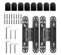 maXpeedingrods 2 cerniere nascoste per porte, cerniere invisibili per porte, cerniere regolabili a 3 vie e resistenti, cerniera nascosta a 180 gradi, per spessore della porta > 45 mm (nero)