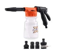 maXpeedingrods Pistola a schiuma per lavaggio auto, 1 litro + 4 adattatori, lancia per schiuma con rapporto di miscelazione regolabile, filettatura da 3/4" e attacco rapido, 6-10 bar, per auto, tubo