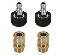 maXpeedingrods Set di adattatori per idropulitrice M22-14 mm su 1/4", connettori e prese a taglio rapido, in ottone per pistola, tubo, asta di prolunga, pompa, ugelli (5000 PSI)