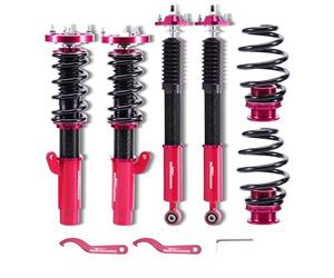 maXpeedingrods Sospensioni Ammortizzatori e molle Coilover kit per BMW E46 3-Series 1999-2006, Rosso, Alluminio, Montaggio su sfera, 4 Count