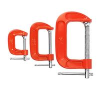 MAXPOWER 3 Pezzi C Morsetti set 25 mm / 50 mm / 75 mm Morsetti a c per legno Terminali a vite Resistenti C Morsetti da 1/2/3 Pollici da Falegname