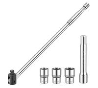 MaxPower 450mm Breaker Bar 1/2 Pollice con Set di Prese da 17 mm 19 mm 21 mm Barra di Prolunga da 125 mm
