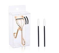 MAXQUU 1 piegaciglia con 2 strisce di ricambio, 2 spazzole per ciglia, pinzetta per ciglia, tagliaciglia, pinza riscaldata, piegaciglia da donna, 11.2*3.6*8.8cm, Oro Rosa