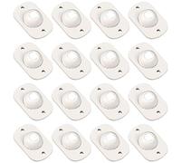 MAXQUU 16 ruote autoadesive per mobili, piccole ruote bianche, ruote girevoli in plastica, ruote per elettrodomestici, adatte per piccoli mobili, contenitori, pattumiera