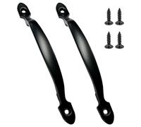 MAXQUU 2 Maniglie Nere per Porte e Cancelli Con Viti Abbinate - Tiranti Ad Arco Retrò per Armadi, Porte da Giardino