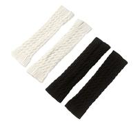MAXQUU 2 paia di calzini Twist-Flor, calzini scaldamuscoli a maglia da donna, scaldamuscoli a maglia, adatti per l'uso quotidiano, danza e sport, caldi e comodi., bianco, no