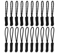 MAXQUU 20 stringhe con chiusura lampo, stringhe di trazione con cerniera, cerniera lampo (nero)