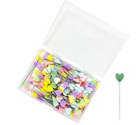 MAXQUU 200 spille a forma di cuore, aghi da cucito, spille lunghe, spille di posizionamento, spille diritte, spille lunghe per cucito fai da te