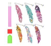 MAXQUU 6 segnalibri colorati a forma di piuma, set fai da te, regalo per ragazze, produzione creativa, regalo di compleanno per bambini dai 7 8 9 anni