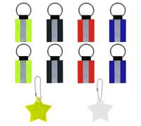 MAXQUU 8 Ciondoli Riflettenti E 2 Ciondoli A Stella Con Nastro Riflettente, Riflettore, Riflettore Zaino, Specchio Della Borsa A Tracolla E Ciondolo Riflettente Per Bambini