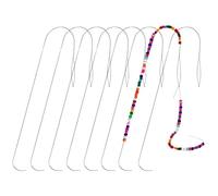 MAXQUU Ago per perline, 8 pezzi, ago per perline curvo con foro da 13 cm, ago per perline in acciaio inox, per spinner, punti principali fatti a mano