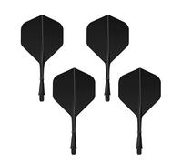 MAXQUU Set di 4 pinne a coda di freccette portatili, set di volo per freccette in plastica, accessori intercambiabili, coda da freccette in plastica, adatta per casa, bar, sala giochi (nero)