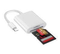 MaxRenard Lettore di schede SD a doppio slot per iPhone e iPad, adattatore per lettore di schede di memoria 2 in 1, supporta schede SD e TF, visualizzatore di tracce, adattatore per schede SD di gioc