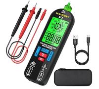 MAXRIENY Multimetro digitale ricaricabile Tester elettrico NCV con allarmi acustici e visivi Misure di auto-Ranging Tensione AC/DC Capacità Resistenza Continuità Capacità Diodo Live Check Tester