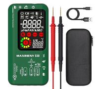 MAXRIENY Multimetro Digitale Termometro a Infrarossi Ricaricabile Voltmetro Intelligente 9999 Conteggi Tester di Corrente Elettrica Capacità Diodo Tester di Tensione per LED Automotive Elettronico