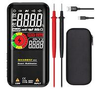MAXRIENY Multimetro Digitale Tester Multimeter Ricaricabile Voltmetro 9999 conteggi Intelligente Ohmmetro Capacitanza resistenza Frequenza Continuità Diodo Ciclo di lavoro V-Alert Tester di tensione