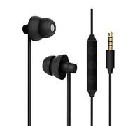 MAXROCK Auricolari in-ear per dormire, ultra morbidi e confortevoli, con isolamento acustico, auricolari in-ear con microfono e controllo del volume, perfetti per chi dorme lateralmente, viaggi aerei,